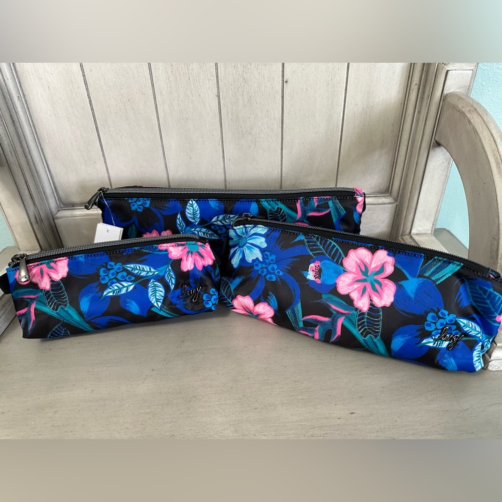 🌺 NWT Lug 3 Piece Schooner Storage Pouches in Resort Black 🌺